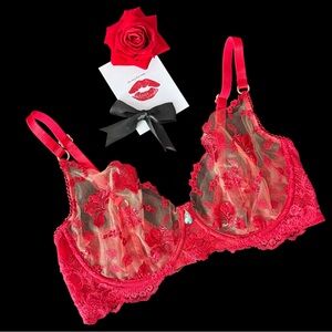 Honey Birdette Whitney Red bra 32DDD/F